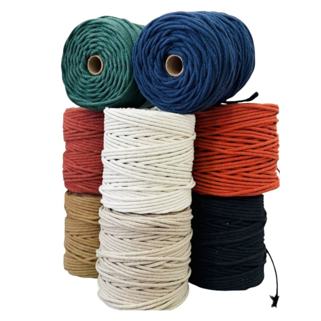 Cordas de Algodão 4mm com Alma Colorida – Perfeitas para Artesanato - 1kg aprox. 120m