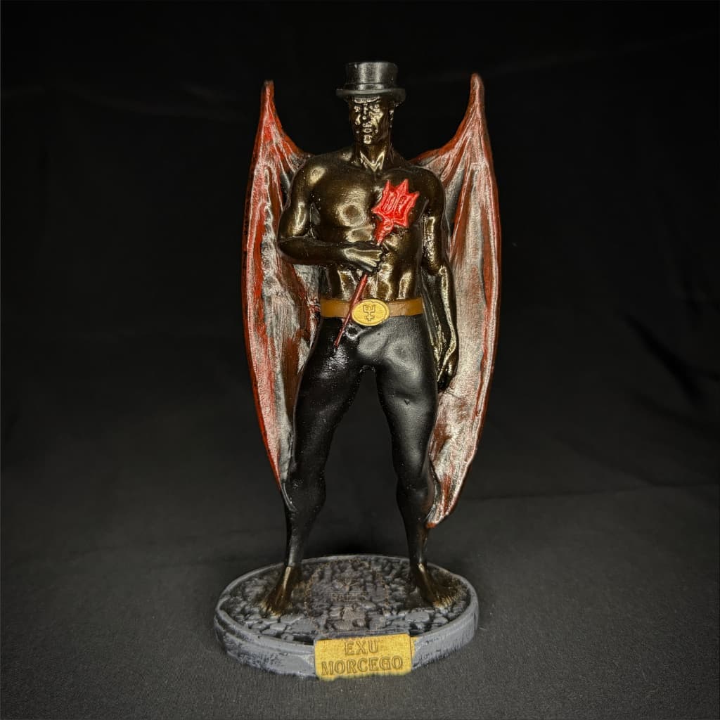 Estátua/Escultura Miniatura Imagem Exu Morcego - Resina