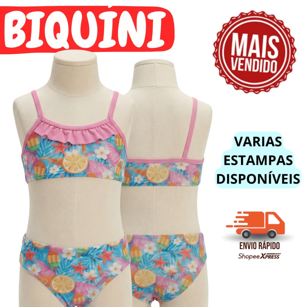 Biquíni moda praia/piscina Infantil/juvenil