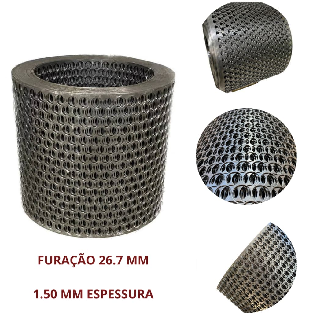 Tela Grelha Moeda Ferro Aço Largura 40 CM - Churrasqueiras - (20cm, 30cm, 40cm, 50cm, 60cm, 70cm, 80cm, 90cm e 1 metro)