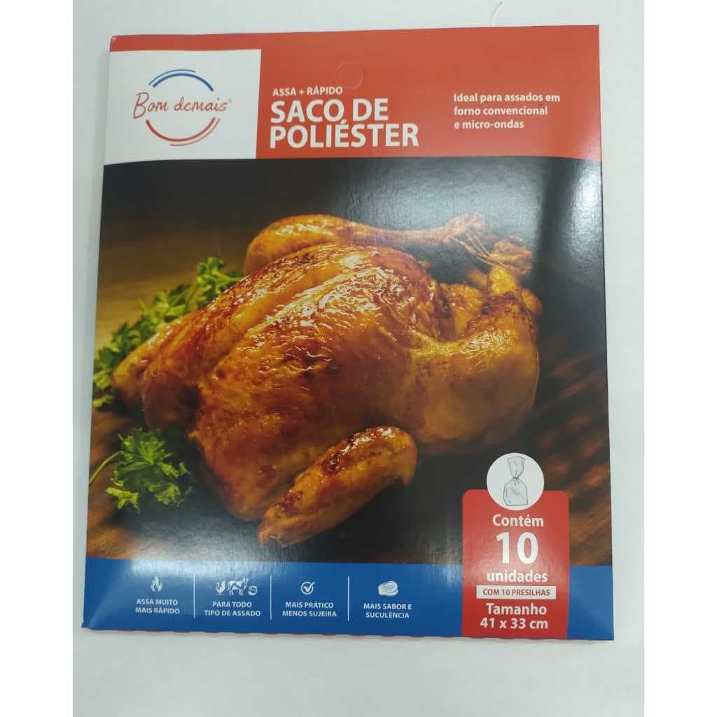 Saco Assa Rápido fácil Poliéster c/ presilhas 41cm x 33cm Bom Demais c/10