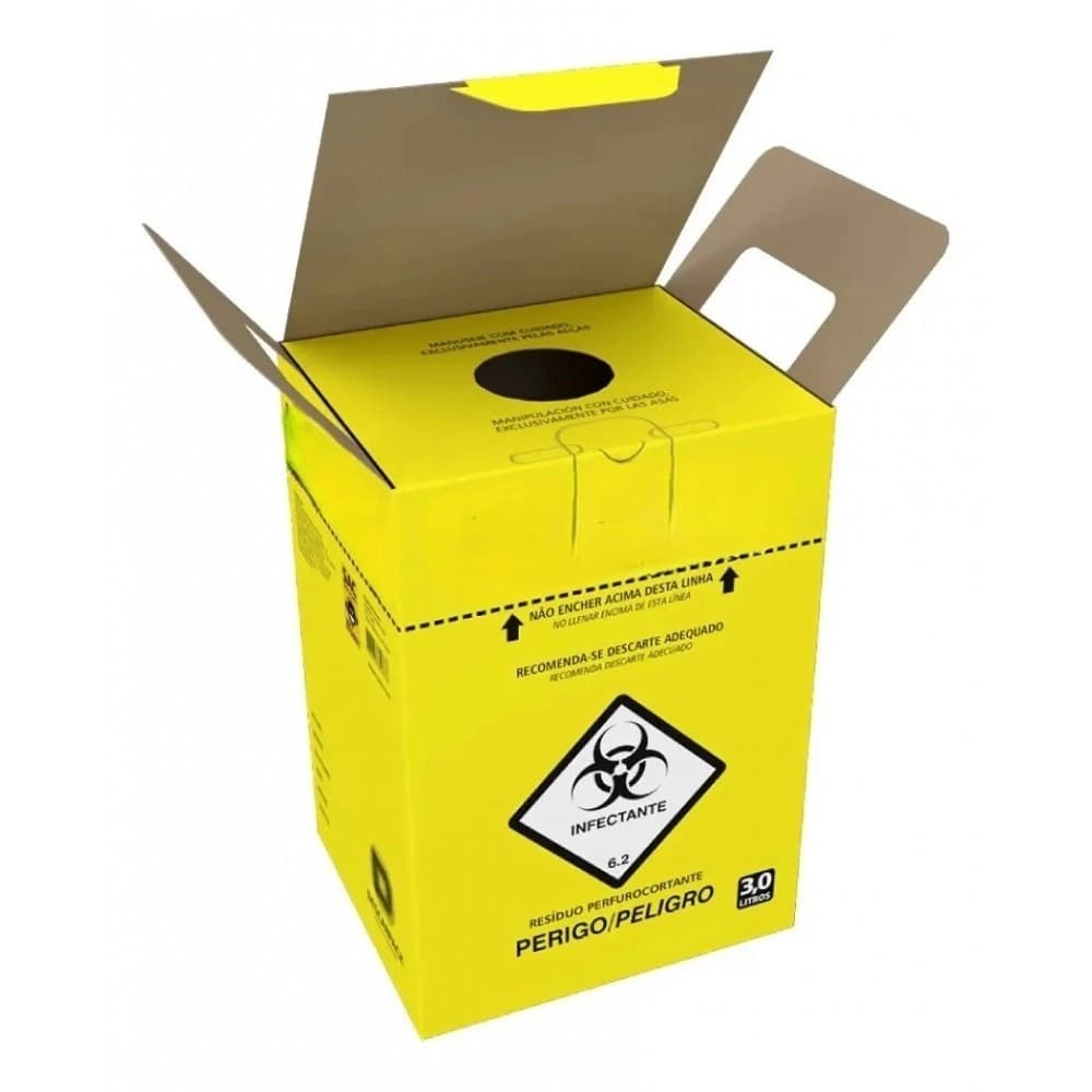 Caixa Coletor Infectante Perfurocortante 3LT Amarela - Biodescarte Box