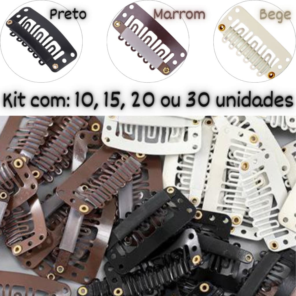 Presilha TicTac Aplique Tela Cabelo Peruca Mega Hair Alongamento Ótima Fixação Tic Tac