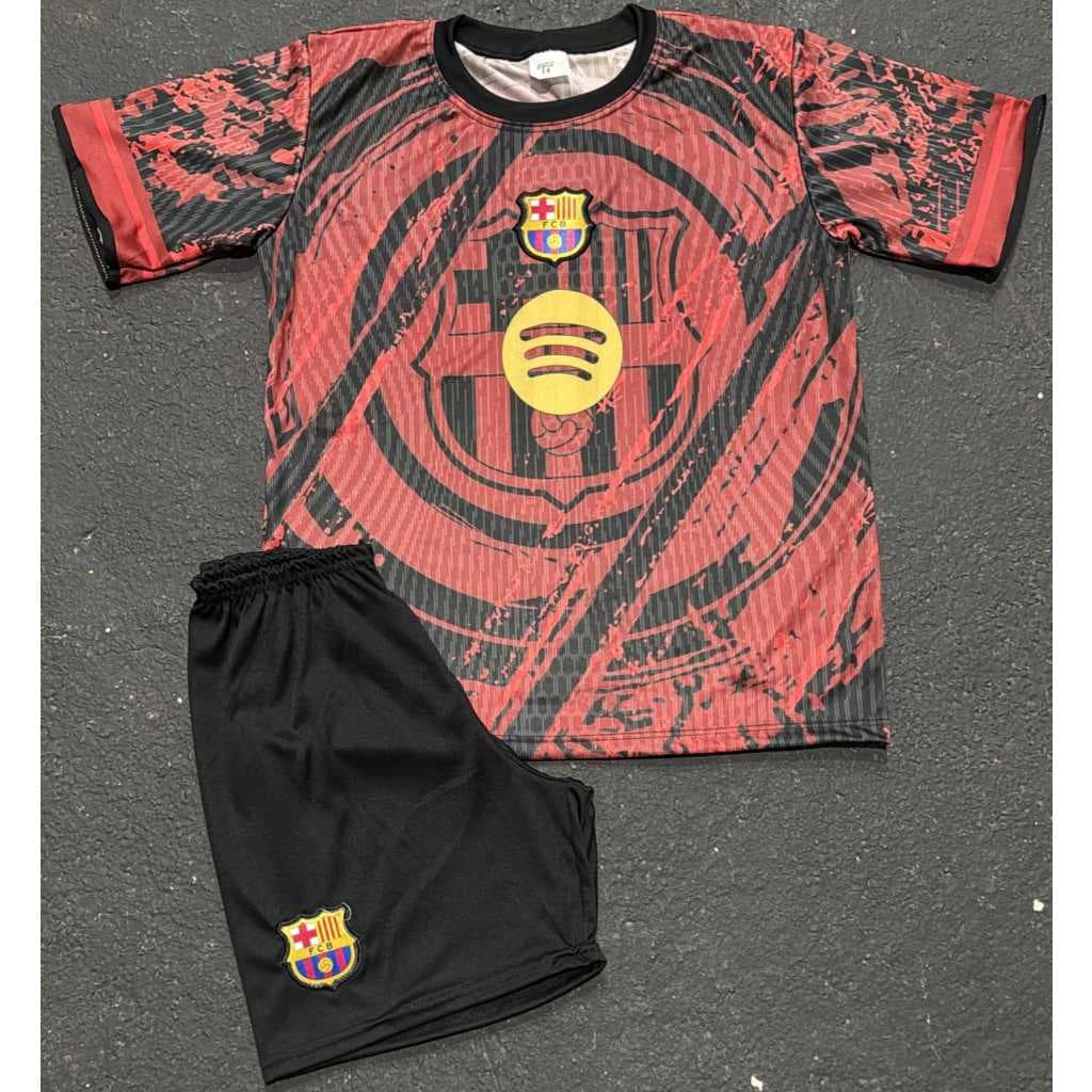 Conjunto Infantil do BARCELONA com Escudo Bordado – Do 04 ao 14