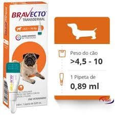 Antipulgas e Carrapatos MSD Bravecto Transdermal para Cães de 4,5 a 10 Kg