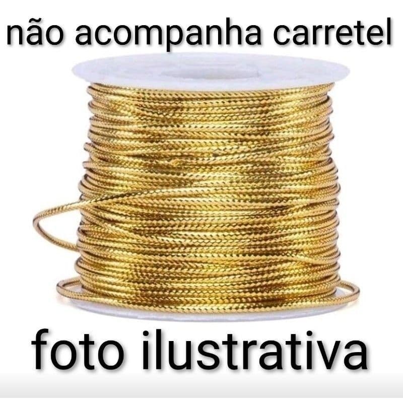 5 ou 10 metros - Fio cordão metalizado dourado 1,5mm  para artesanato