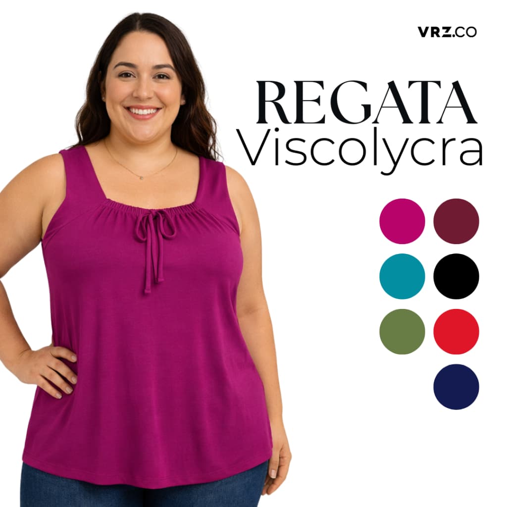 Regata Básica Feminina Plus Size de Viscolycra Fresquinha Alça Larga 0202