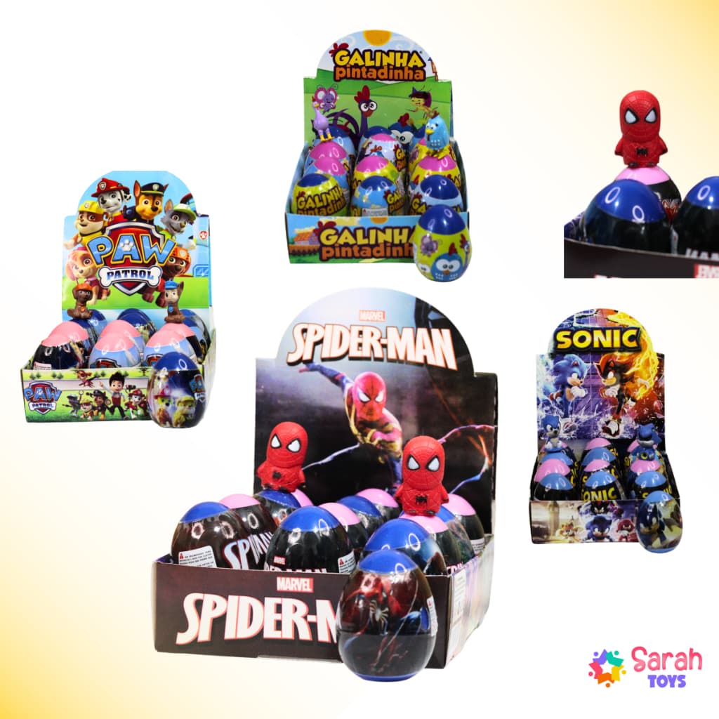 Ovos Surpresa 6 e 12 Unidades diversos brinquedos para meninas e meninos