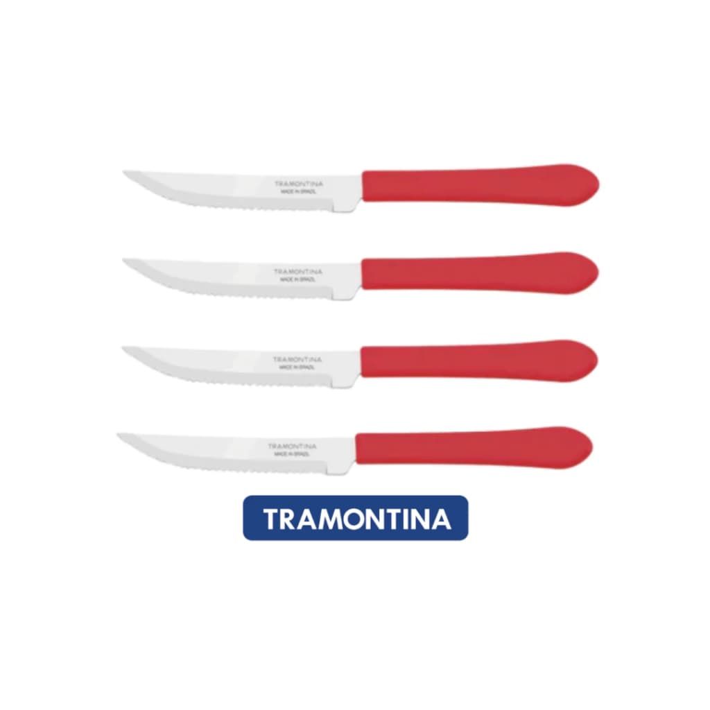 Kit Facas Inox 4 Und Cozinha Churrasco Tramontina Leme
