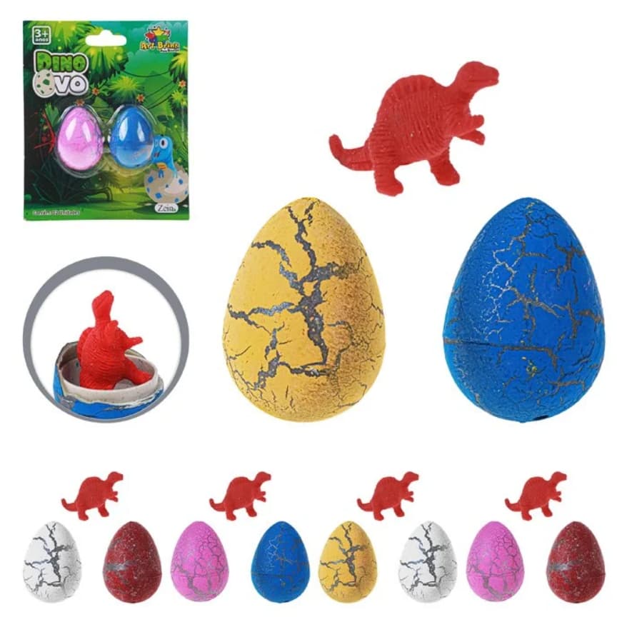 Dino Ovo Colorido Surpresa Magica Ovo De Dinossauro Brinquedo Abre Na Agua 2 Peças 3 cm