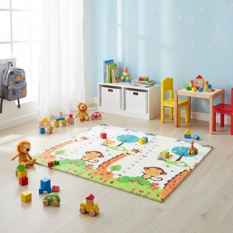 Tapete Emborrachado Infantil Térmico Antiderrapante Dobrável Dupla Face