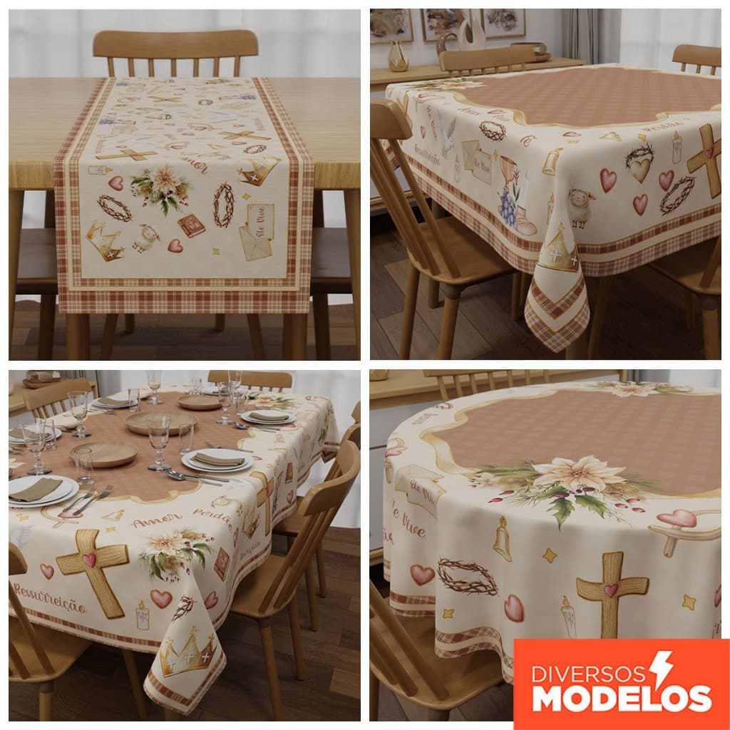 Toalhas de Mesa Páscoa Cristã Vários Tamanhos – Modelos Para Mesa Posta
