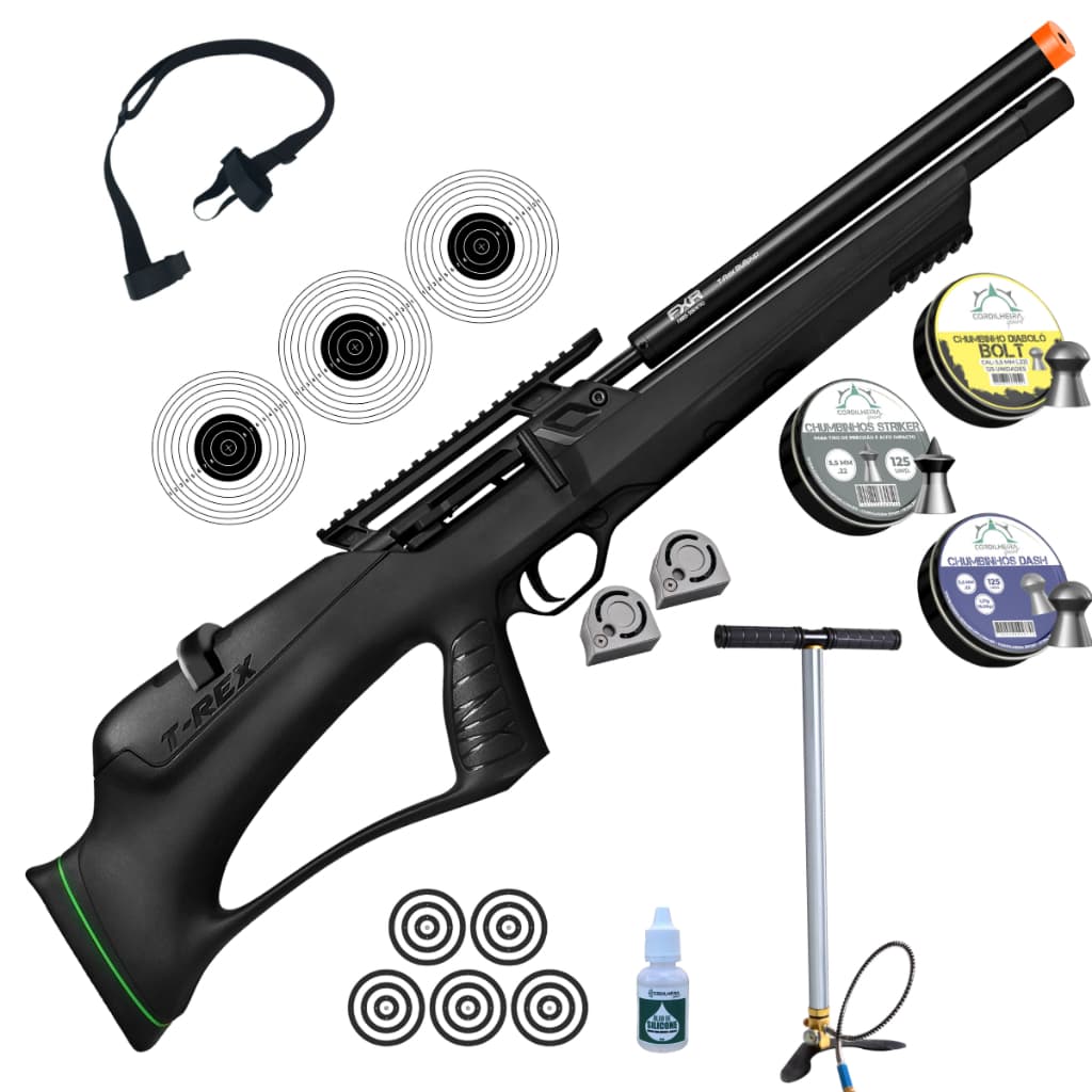 CARABINA DE PRESSÃO FIXXAR ARTEMIS T-REX BULLPUP PCP 5,5MM + ESCOLHA SEU KIT IDEAL