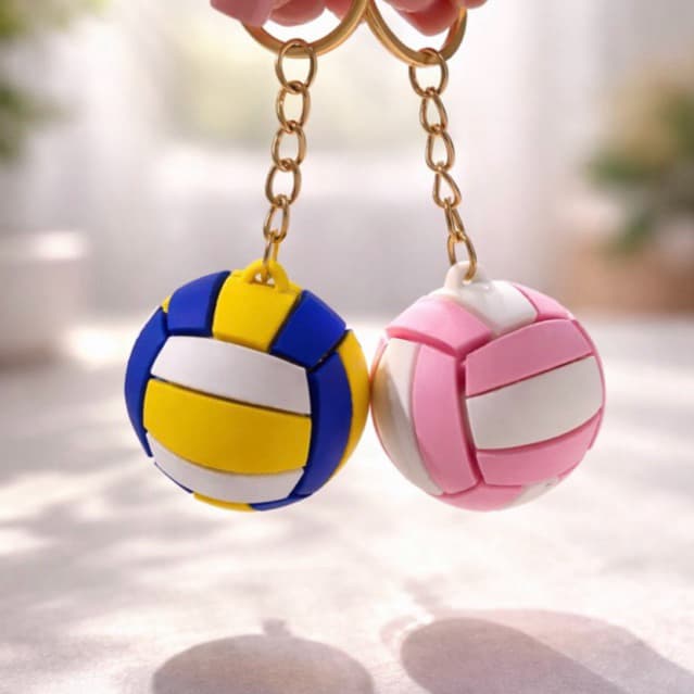 Chaveiro Bola de Vôlei Modelo Tradicional ou Rosa Claro 🏐 - Kits com 1, 2 ou 3 unidades