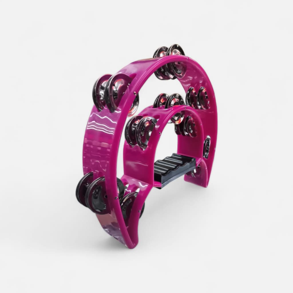 Pandeiro Meia Lua Duplo Rosa