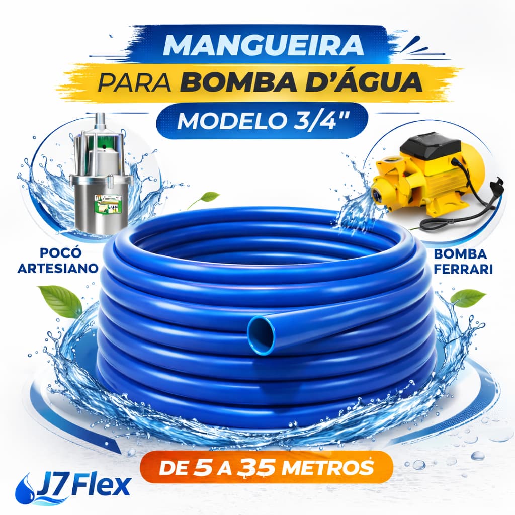 Mangueira Grossa 3/4 dupla camada, alta vazão uso em bomba, poço.