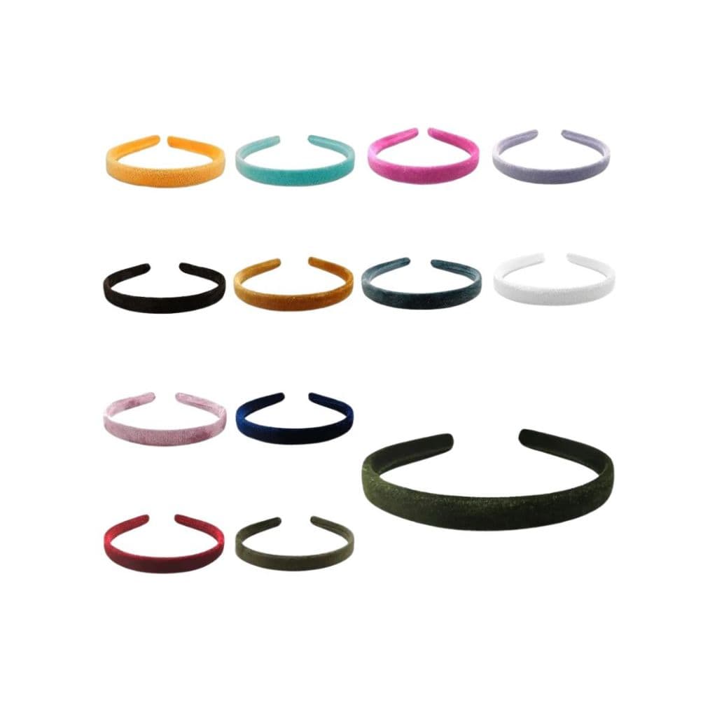 Kit 02 Tiara Arco Arquinho Acessório Cabelo Encapada Veludo Lisa 15mm/ 1,5cm