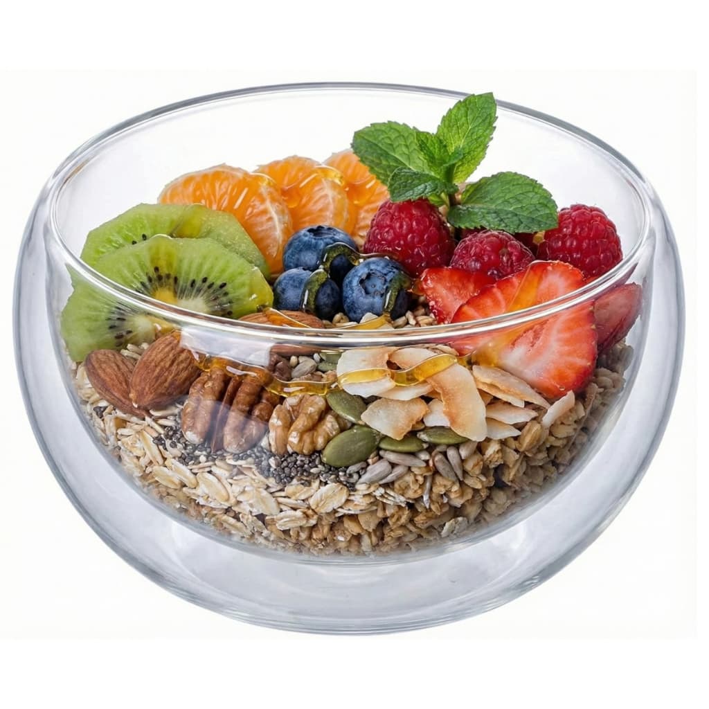 Tigela Vidro Parede Dupla 300ml Sobremesas Resistente Calor