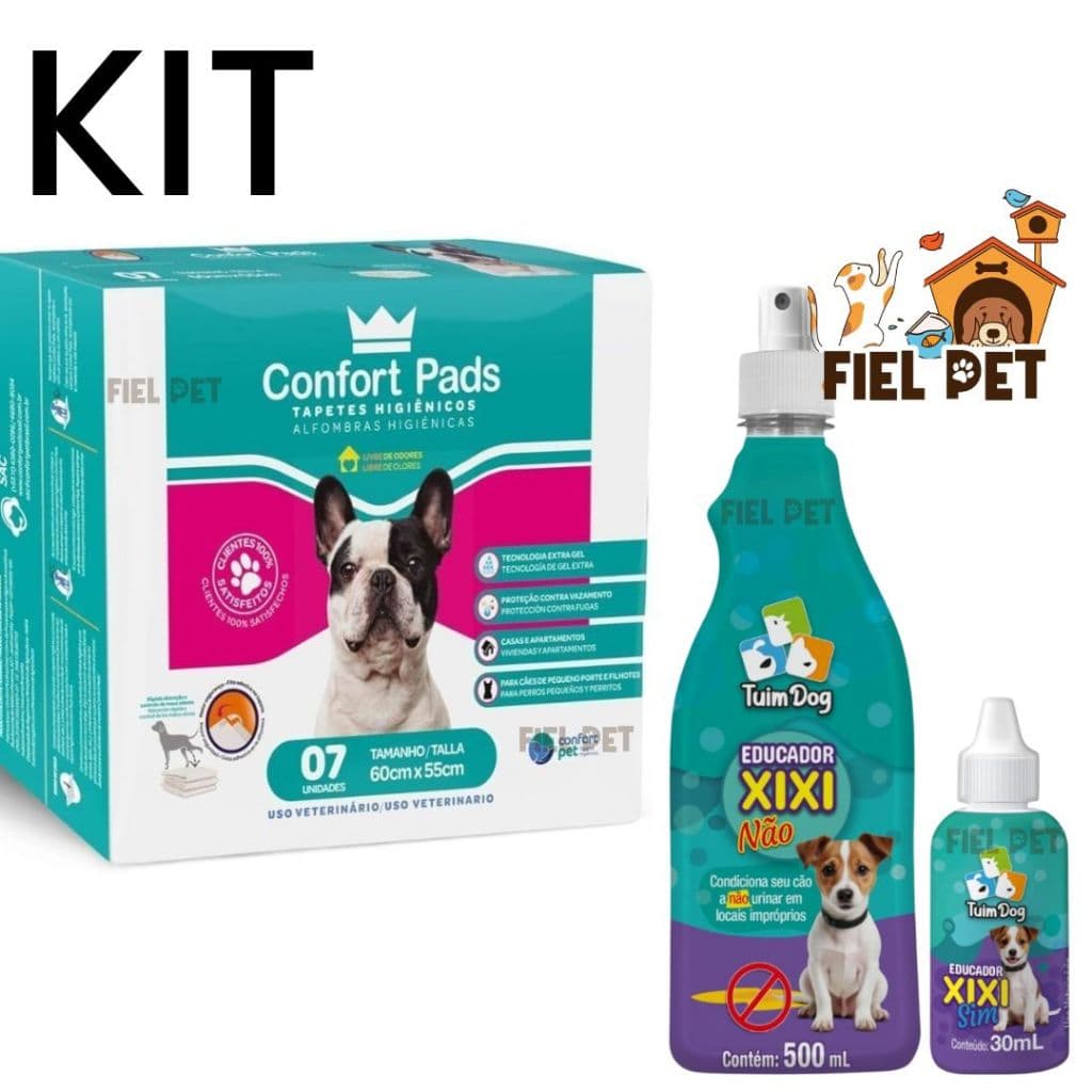 Kit Educador Sanitario Cães + Tapete Higiênico Confort 55x60