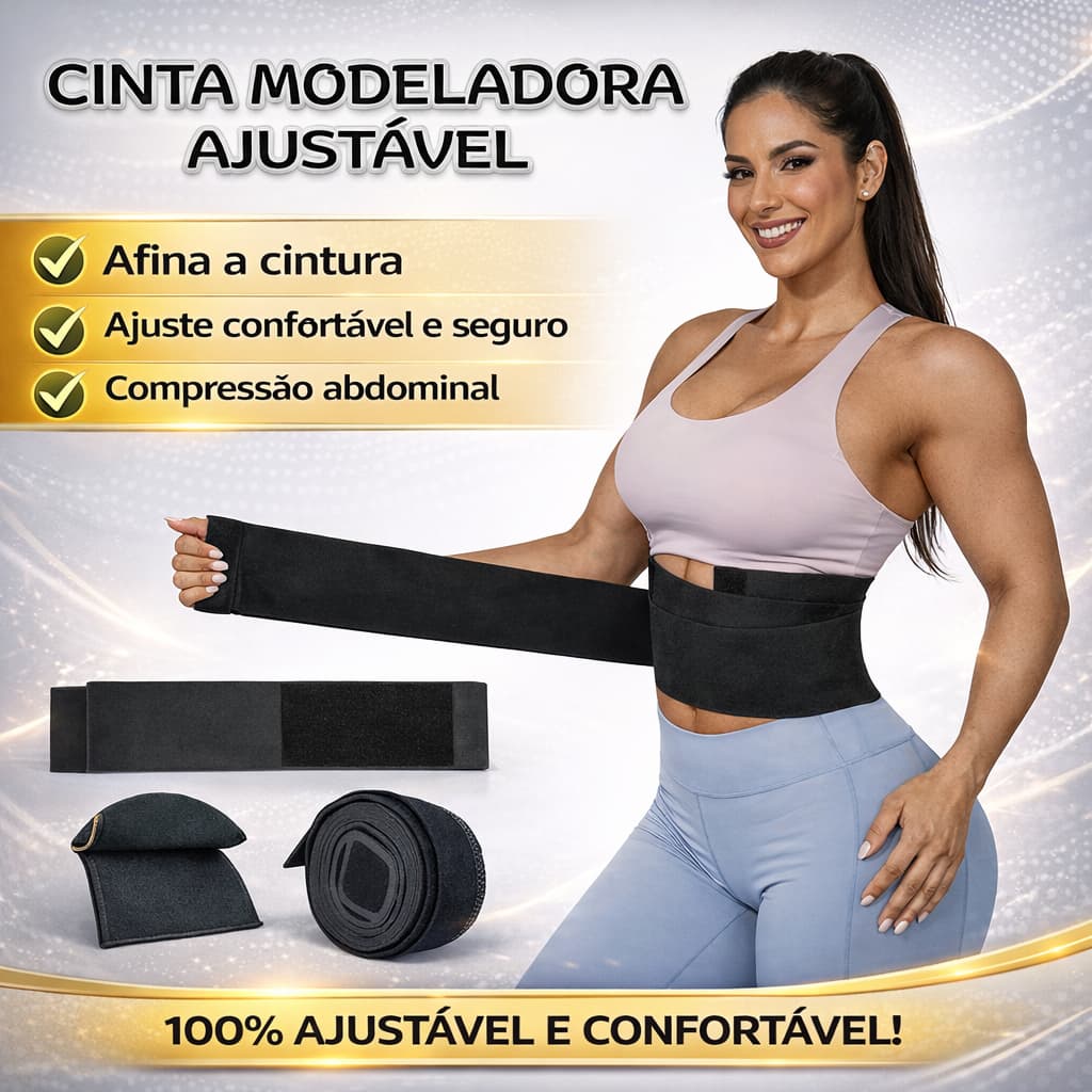 Cinta Redutora e Modeladora 3M/ 5M / 6M – Ajuste Perfeito para Pós-Parto e Definição Corporal!(cor preta)