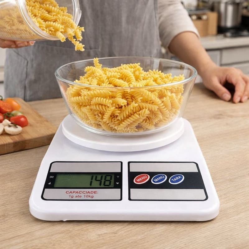 Balança Digital Cozinha 10kg Alta Precisão Com Função Tara Display LCD Dieta Fitness Envio Imediato.