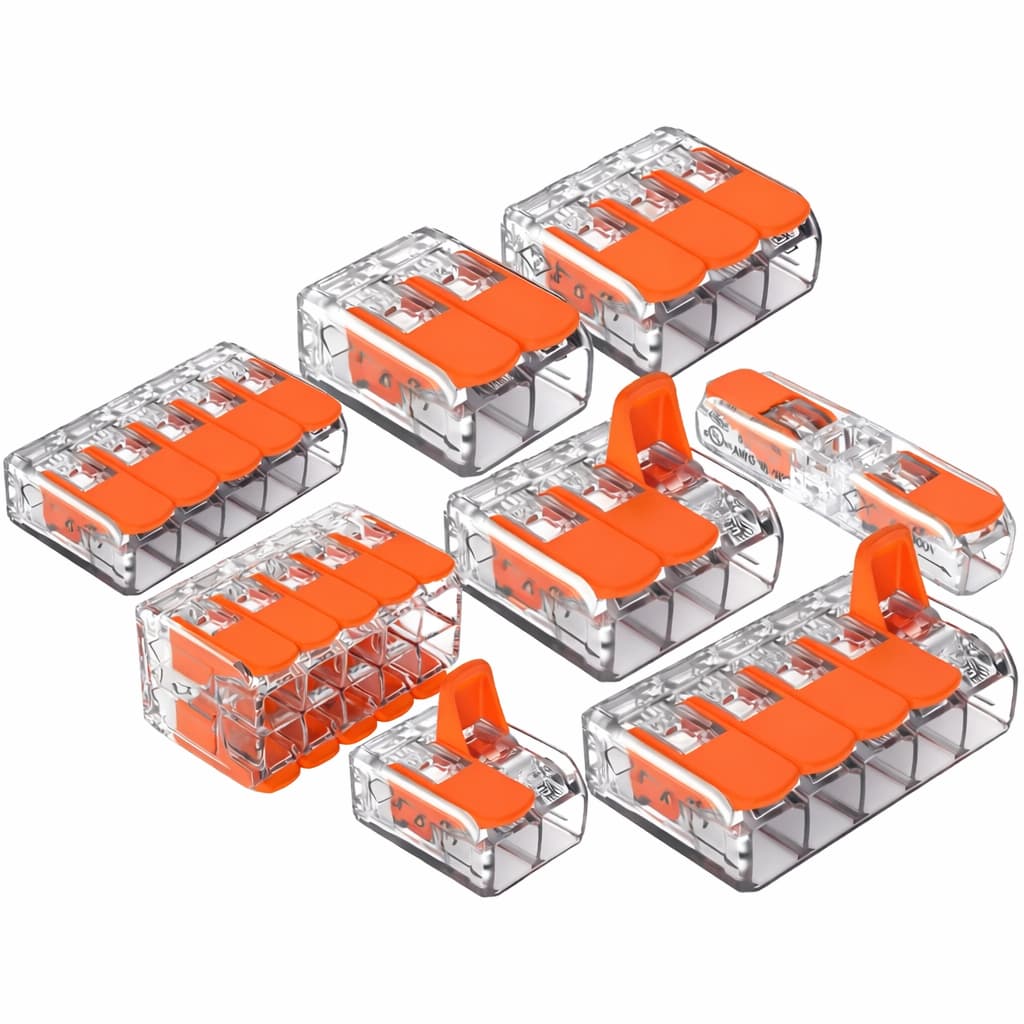 Kit até 10 Conector Elétrico Emenda Rápida 1, 2, 3 vias 32A Original 4mm²  Chuveiro Tomada Lâmpada