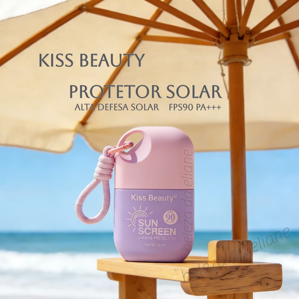 Protetor Solar Facial FPS 90 Alta Proteção Resistente à Água Hidratante Kiss Beauty