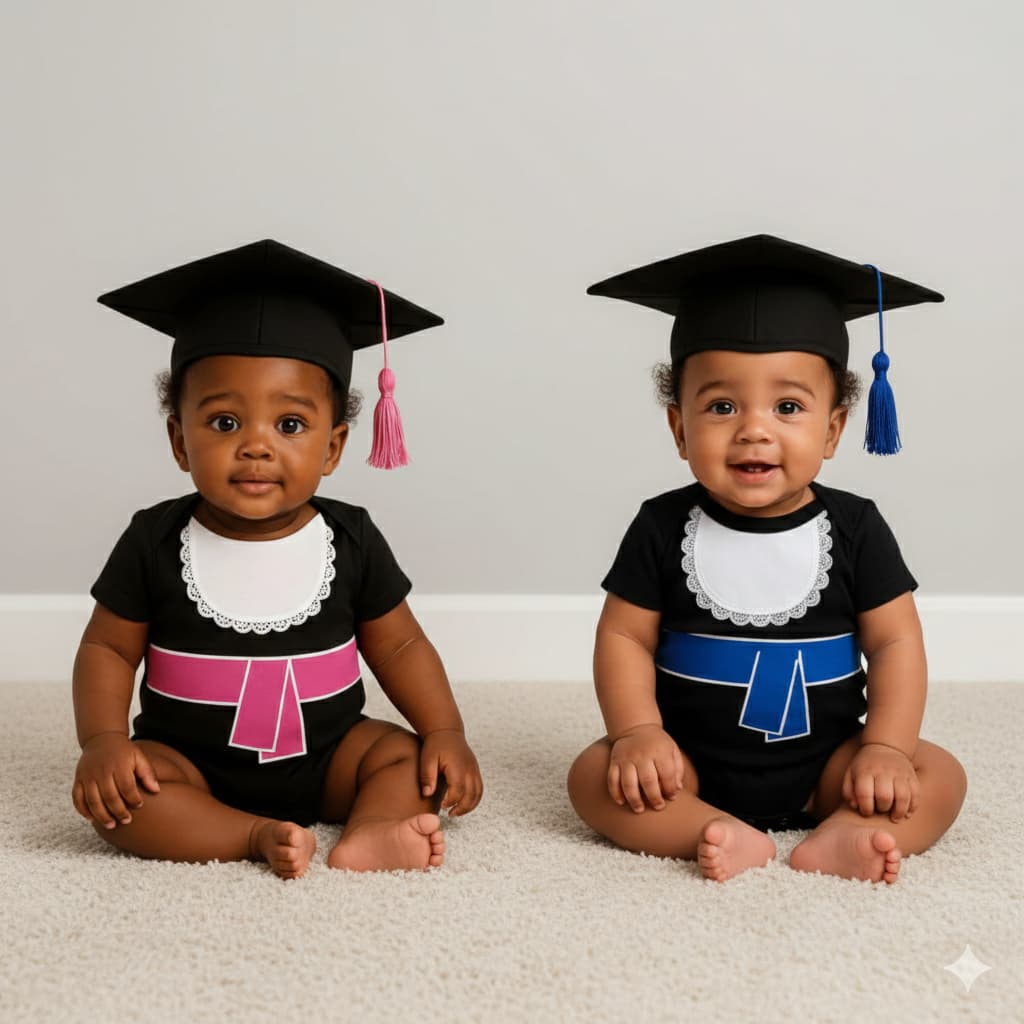 Body Bebê Formatura/ Roupinha para formatura – Tamanho Único 1 Ano, 100% Algodão, Manga Curta