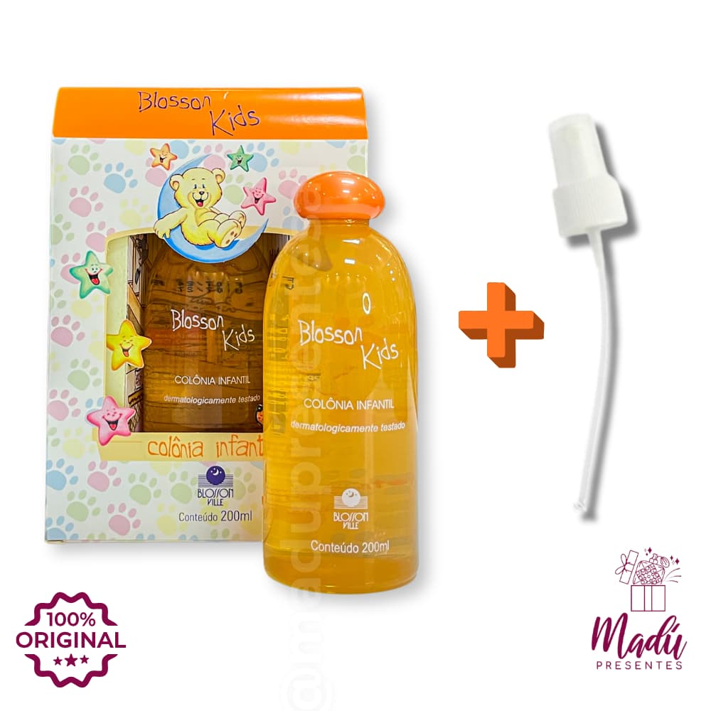 COLÔNIA LARANJINHA DA BLOSSON KIDS, PERFUME INFANTIL, PARA BEBÊS E CRIANÇAS 200ML
