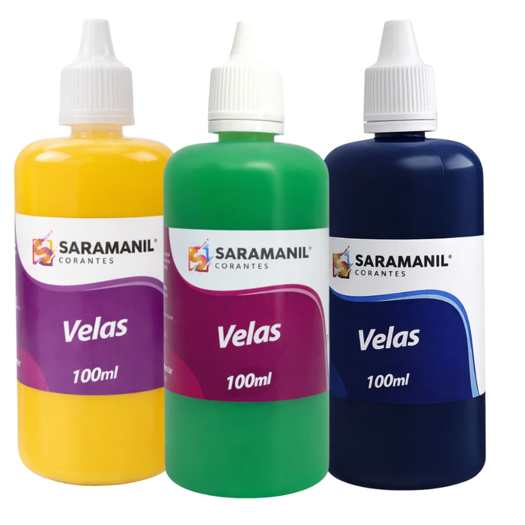 Corantes Liquido Saramanil para Velas 100ml Diversas Cores Anilia Óleo Artesanato