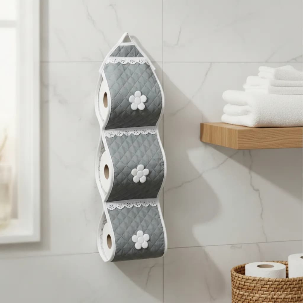 1 Porta De Papel Higiênico Matelado Avulso P/ 3 Rolos + brinde