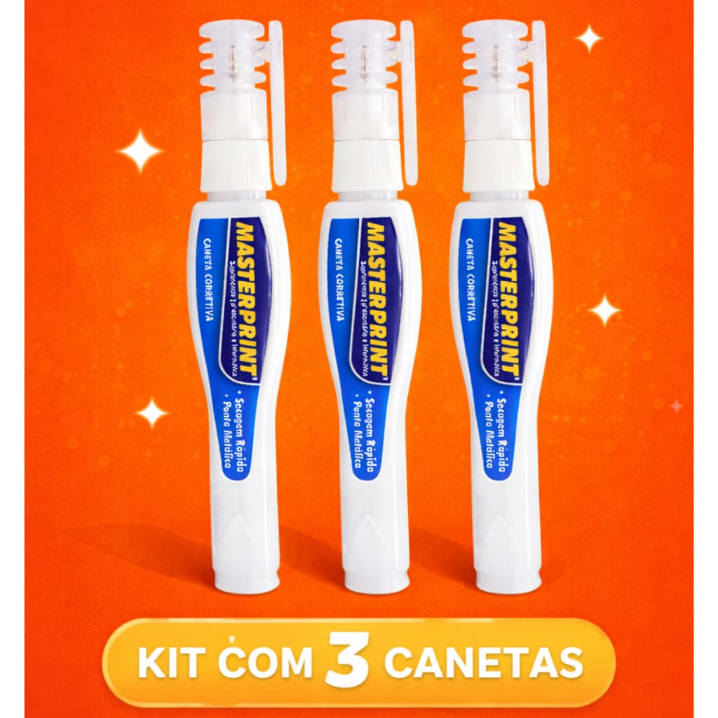 kit Canetas Corretiva 7ml Corretivos em Caneta  Masterprint