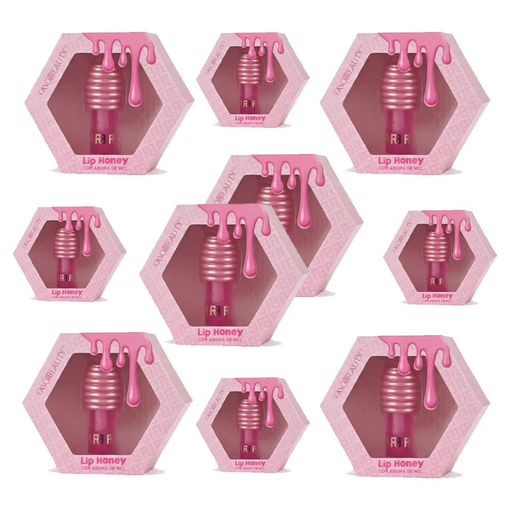 Kit 10 Liphoney Gloss De Morango Francine Brilho E Hidratação