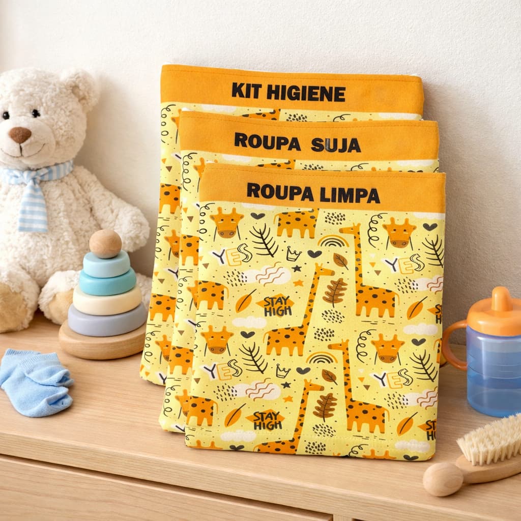 1 unid Organizador  Roupa Suja e Limpa Kit Higiene Saquinho para creche saquinho organizador escola