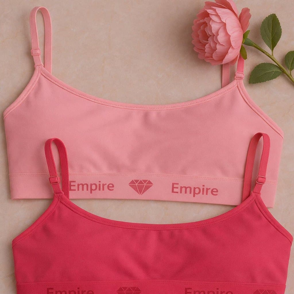 Kit 2 Top Feminino Forrado de Microfibra Sutiã Sem Bojo Top Fitness de Academia Adulto e Juvenil