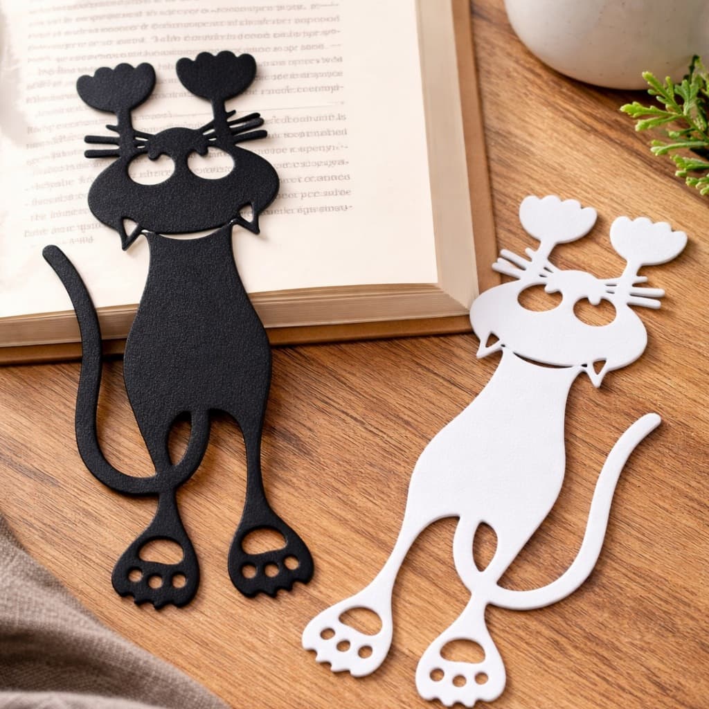 Marcador de Página Gato Criativo Papelaria Presente para Leitores que Amam Gatos e Livros