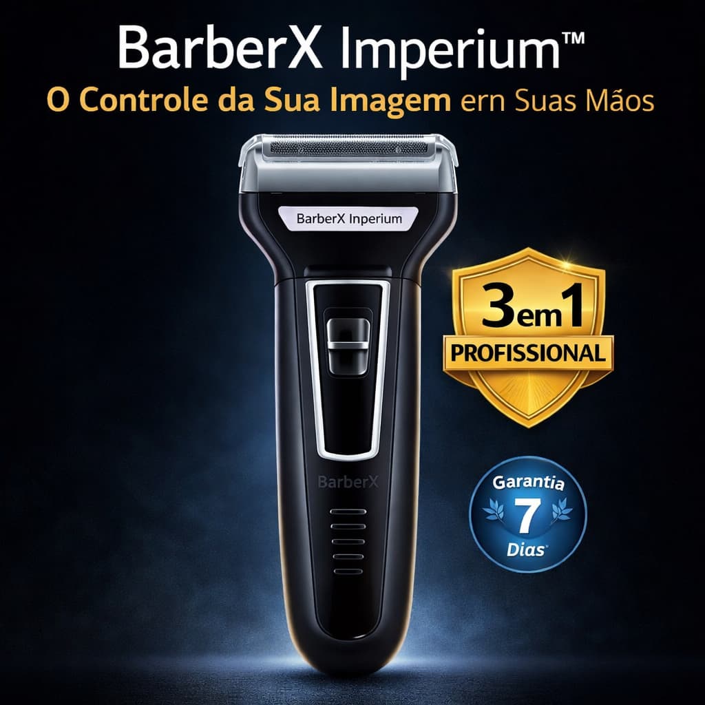 Barbeador Elétrico 3 em 1 Profissional Recarregável | Aparador de Barba Cabelo e Nariz Potente