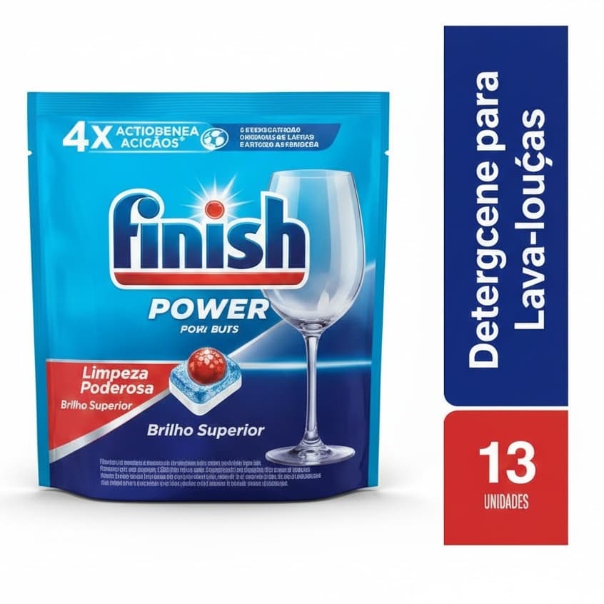 Finish Detergente em Tablete para Lava Louças 13 Tabs Original Limpeza Profunda Ação Poderosa