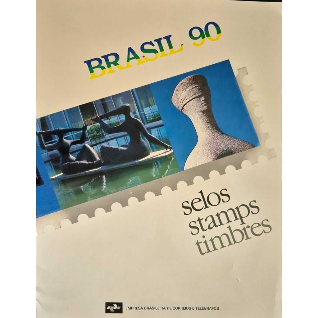 Ano completo selos dos correios 1990 - Cartela oficial dos correios com todos so selos.