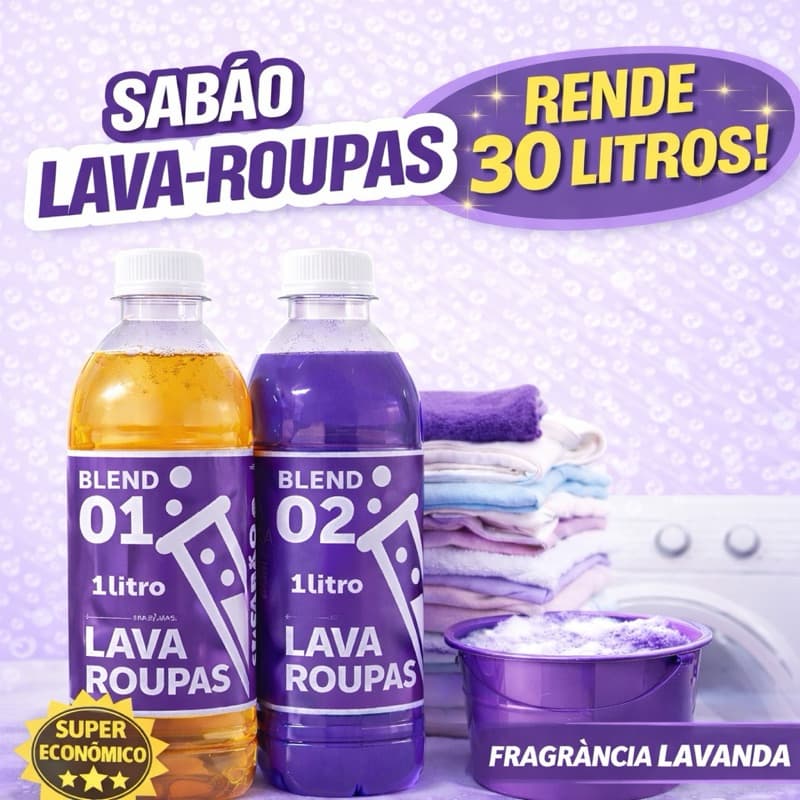 BLEND BASE SABÃO LIQUIDO LILAS LAVANDA 2X1LT CONCENTRADO - RENDE 30L