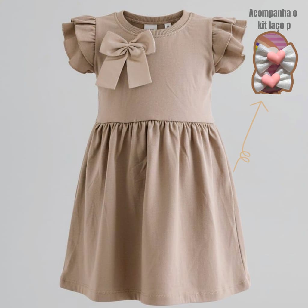 Vestido Infantil Menina 2 ao 8 anos + kit laço para cabelo Algodão Premium Blogueirinha....