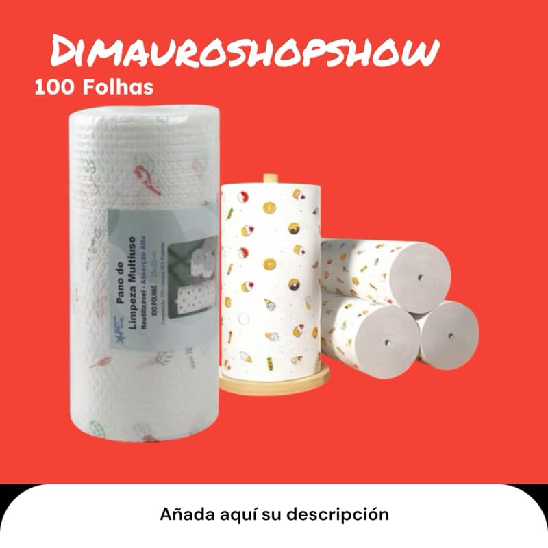 kit 100 folhas de Rolo Papel Toalha Pano De Limpeza 25x25c