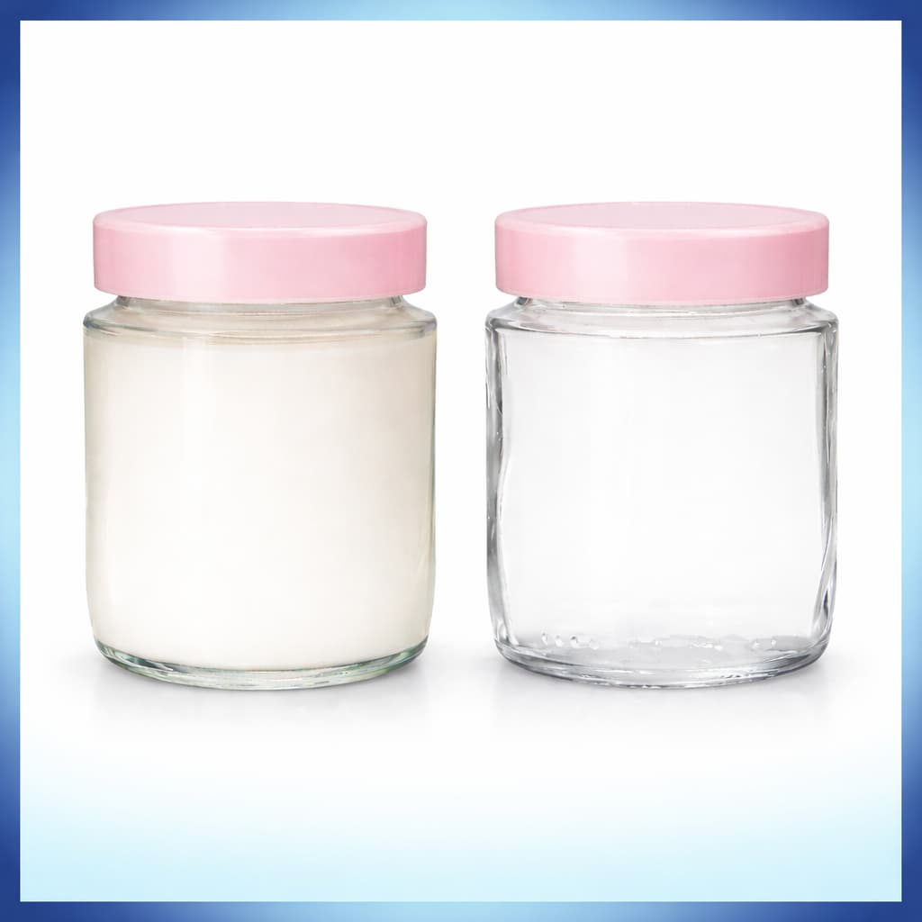 10 Potes de Vidro 240ml Para Armazenamento de Leite Materno Tampa Rosa Plastica BPA Free