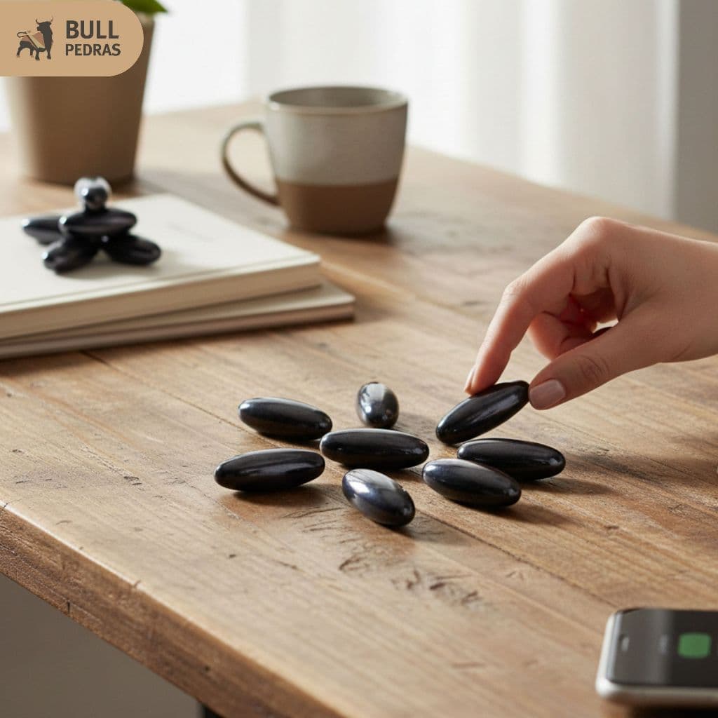 Pedra Hematita Magnética Natural Bastão 43mm Imã Terapêutico (Par) Original