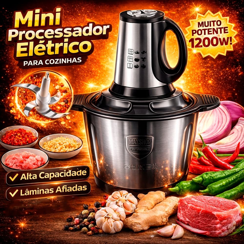 3L Picador De Alimentos Moedor De Carne Mixer Elétrica Processador Cozinha Casa Alho - 110v-220v