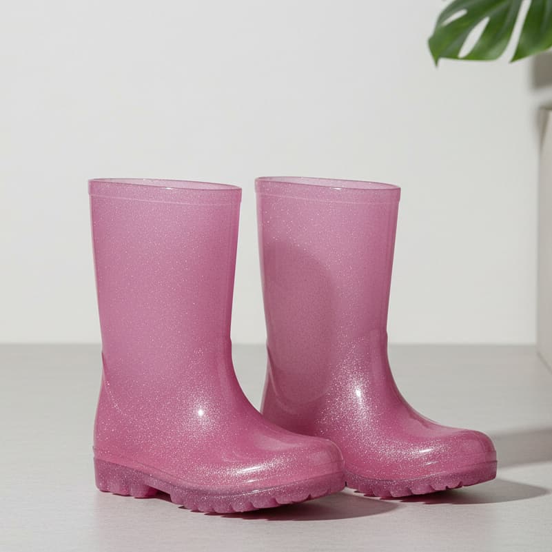 Galocha infantil Botinha de Chuva Cano Longo  Transparente Meninos e Meninas Kids Moderno