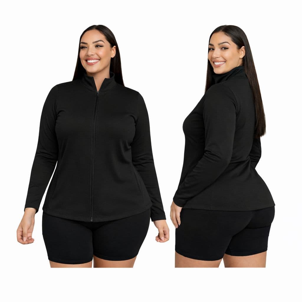 Jaquetinha Plus Size Fitness Feminino com Proteção UV para Atividades ao Ar Livre Caminhada Academia