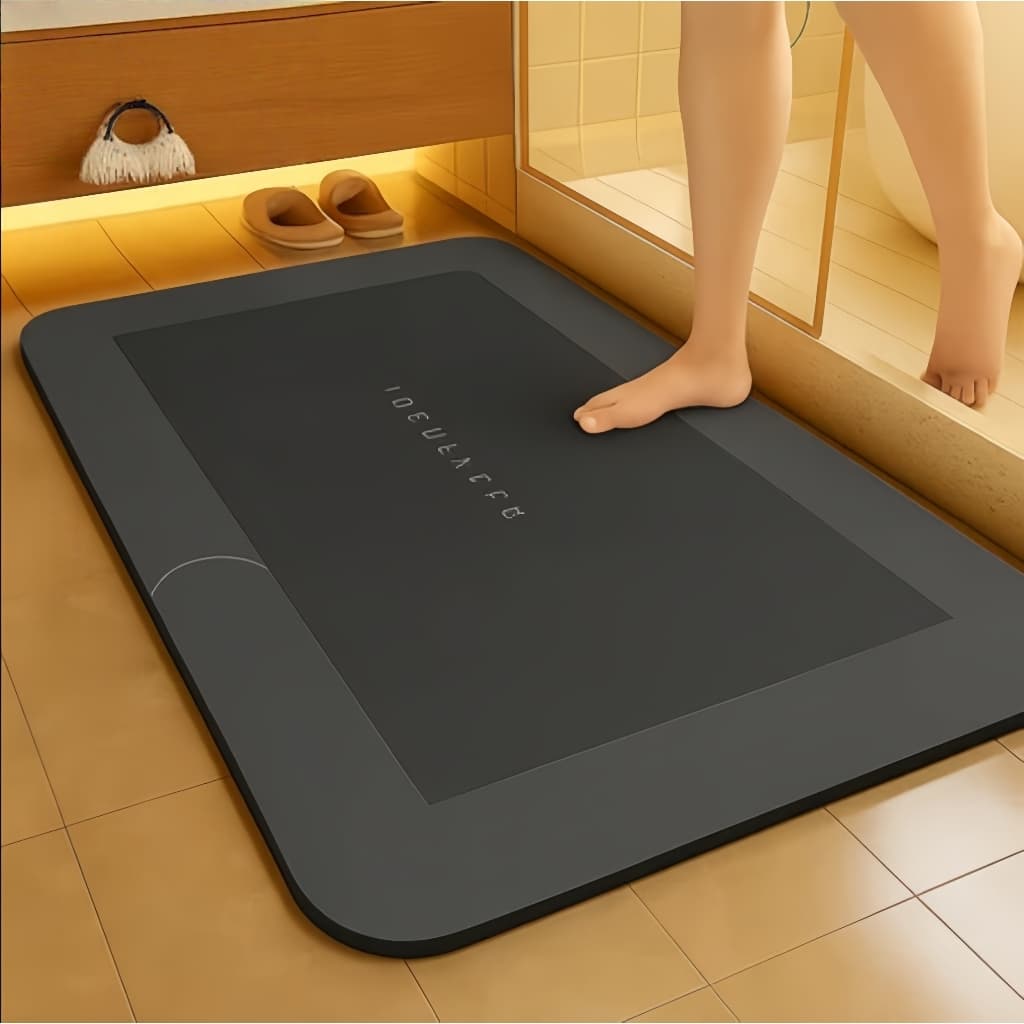 Tapete de Banheiro Super Absorvente 38x58cm, Antiderrapante, Macio e de Alta Qualidade,Material Ecológico para Segura