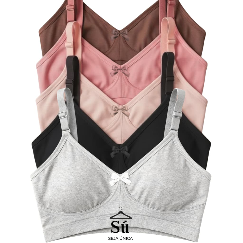 Kit 4 Sutiãs Reforçados PLUS SIZE Alta Sustentação Tecido Duplo Alças Grossas