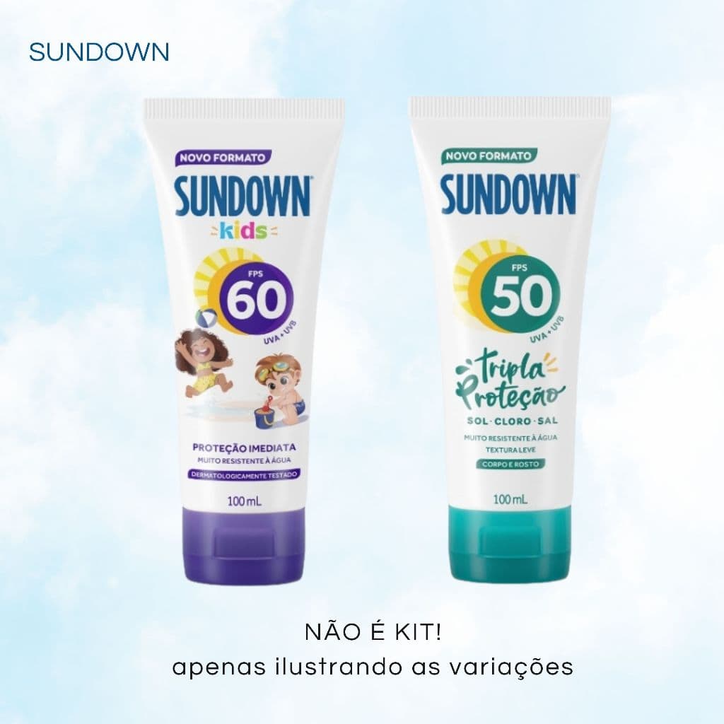Protetor Solar Sundown 100ml Tripla Proteção – Resistente à Água